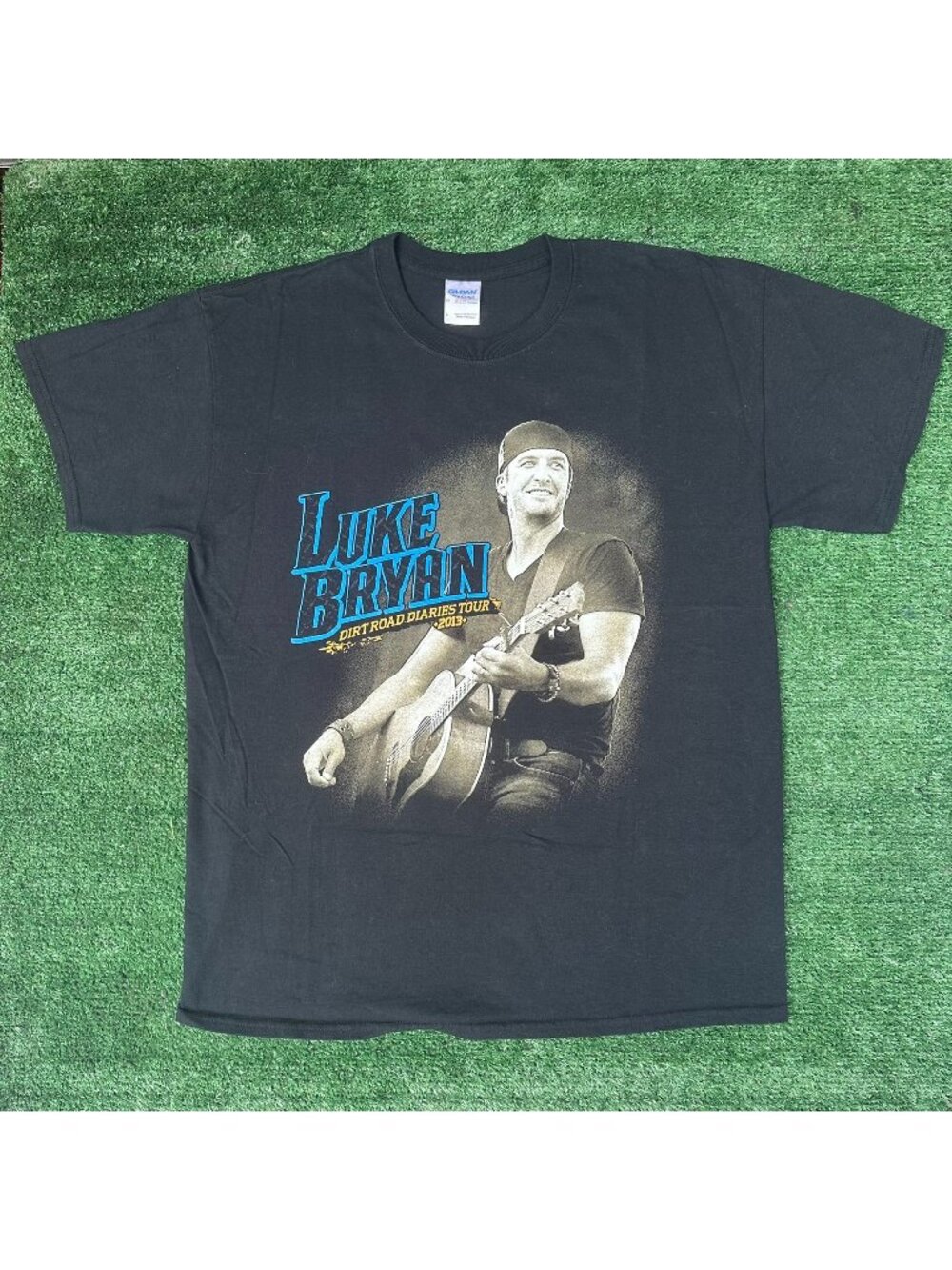 Vintage Y2K Luke Bryan Dirt Road Diaries Tour T-Shirt Black L Country Music